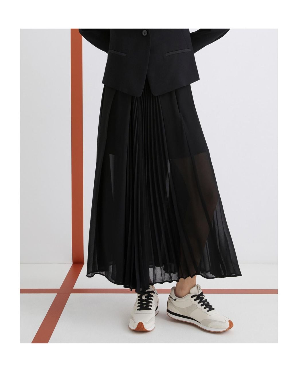 Marella Black Pleated Skirt