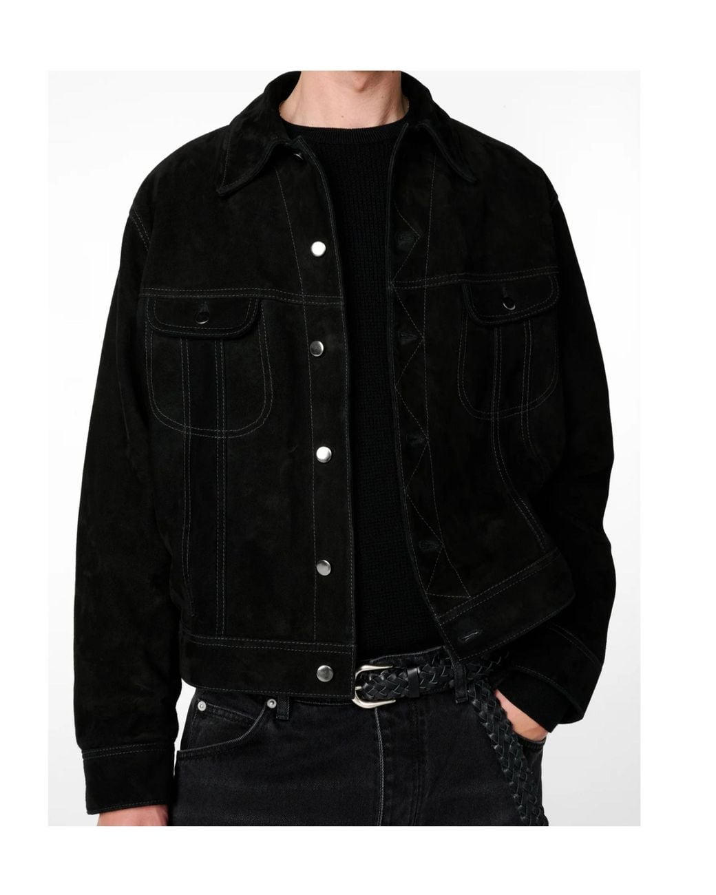 Studio Nicholson Black Boston Suede Jacket for men