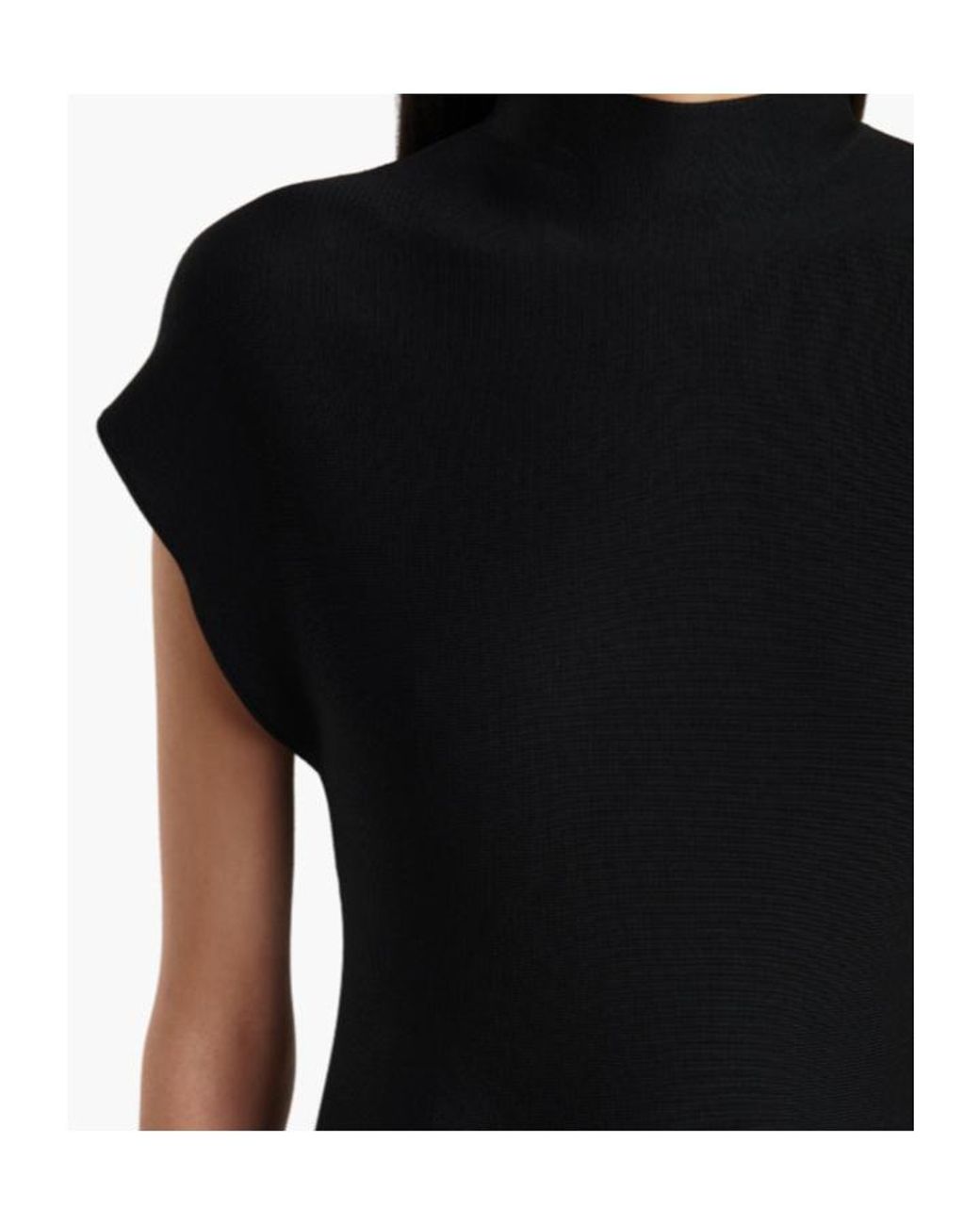 Khaite Black Lyra High-Neck Knitted Midi Dress