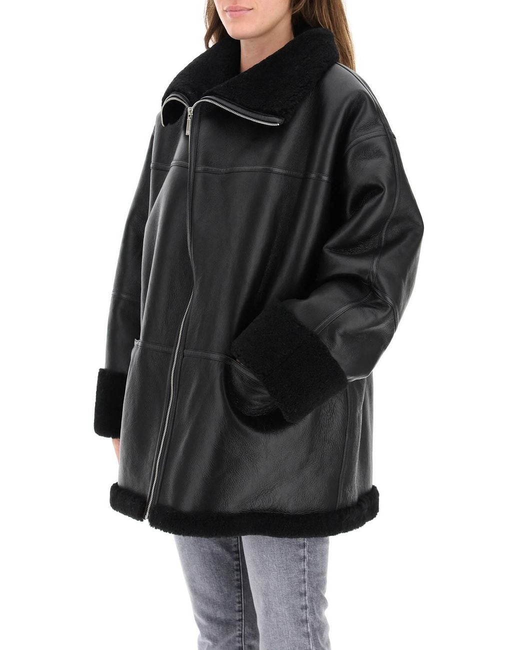 Totême Black Totême Trim Detailed Zip-Up Jacket