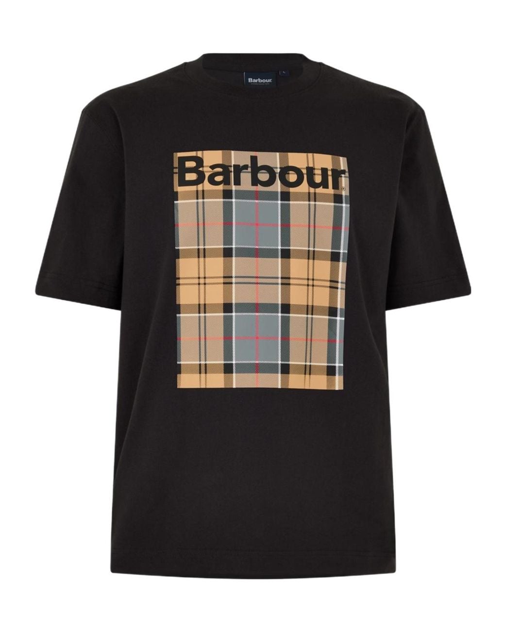 Barbour Black Crew Neck Short-Sleeved T-Shirt for men