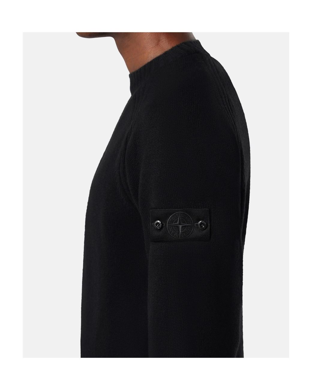 Stone Island Black Regular-Fit Crewneck Jumper With Raglan Sleeves for men