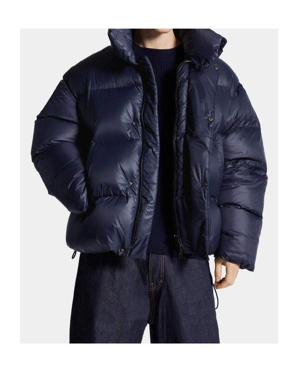 DSquared² Blue Insulated High-Neck Puffer Jacket for men