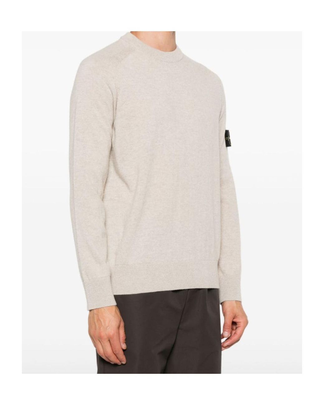 Stone Island Natural Compass-Patch Crewneck Jumper for men