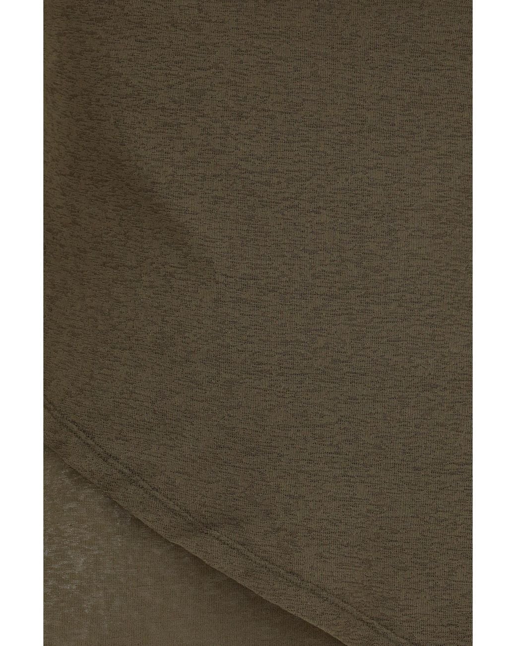 Ganni Green Mesh Tie-Knot Asymmetric Tank Top