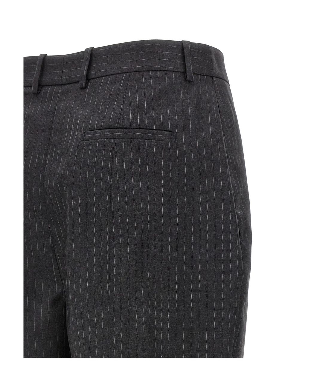 McQueen Black アレキサンダーマックイーン ストレートレッグ ピンストライプ テーラードパンツ