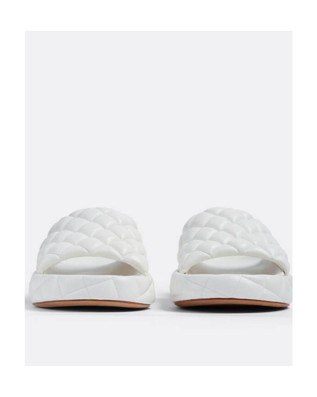 Bottega Veneta White Padded Slip-On Slippers