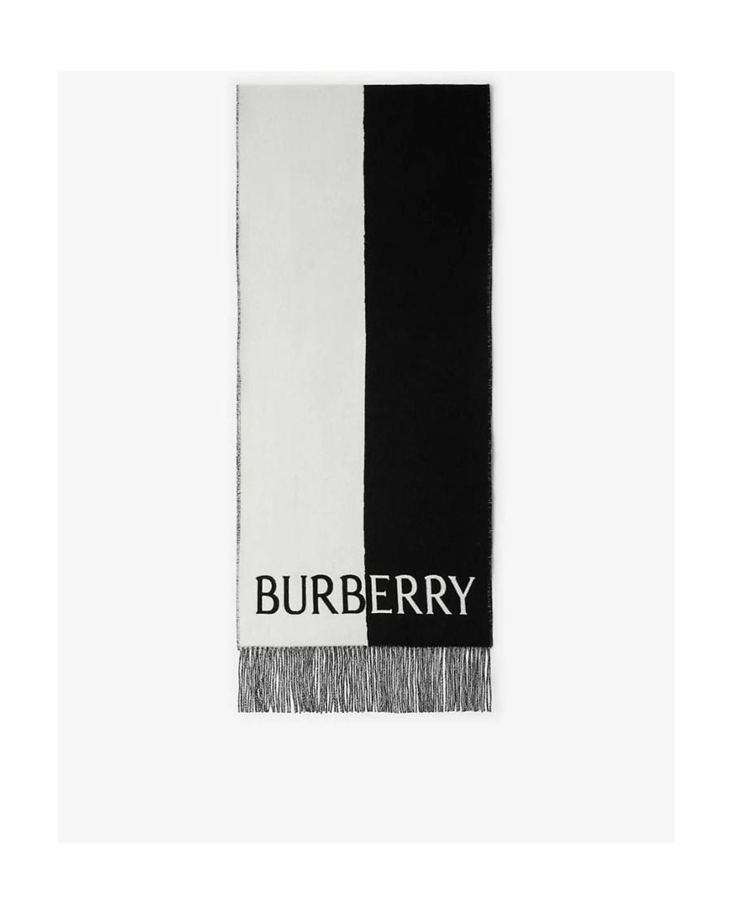Burberry Black Equestrian Knight Wool-Cashemere Scarf for men