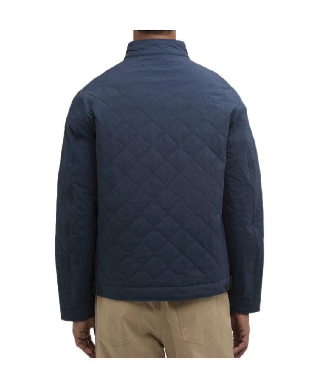 Barbour Blue High-Neck Quilted Jacket for men