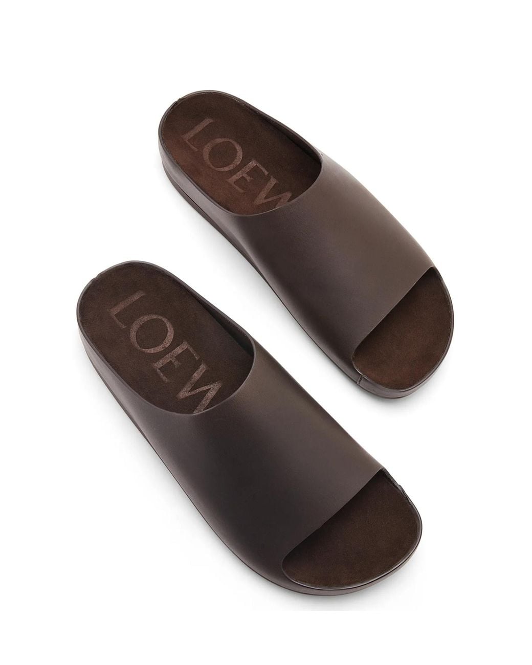 Loewe Brown Open Toe Slip-On Slides for men