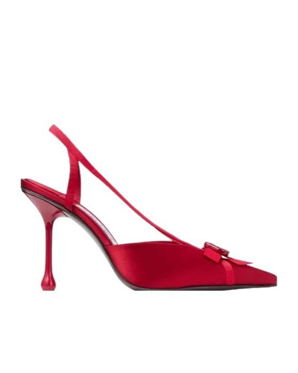Jimmy Choo Red Faya Bow-Detail Slingback Pumps