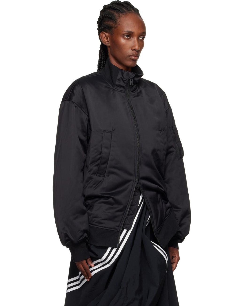 Y-3 Blue Zip-Up Bomber Jacket