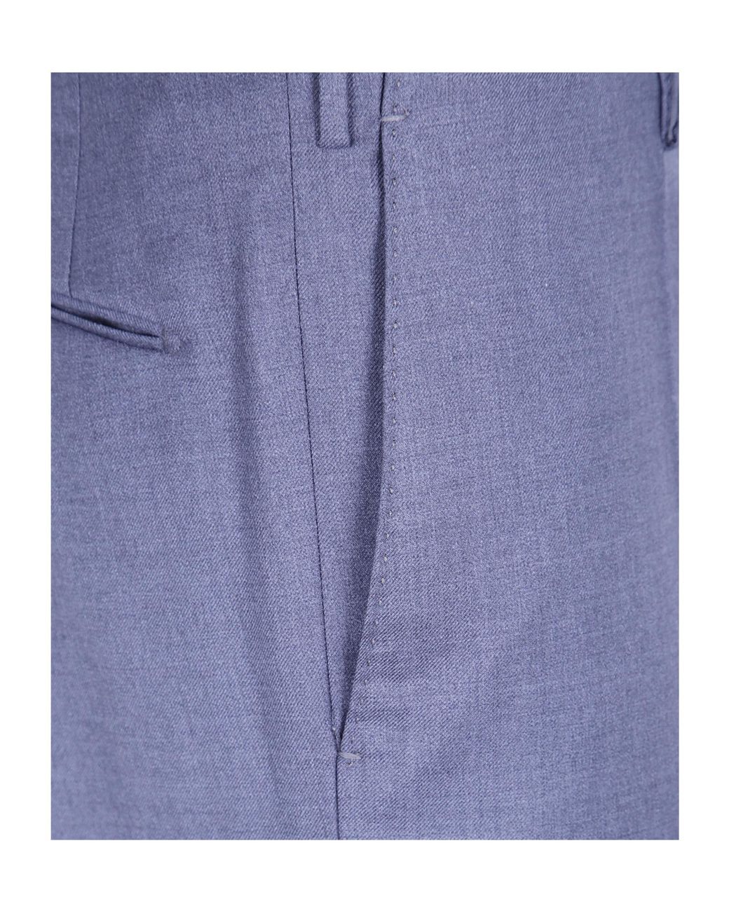 Incotex Blue Virgin Wool Tailored Trousers for men