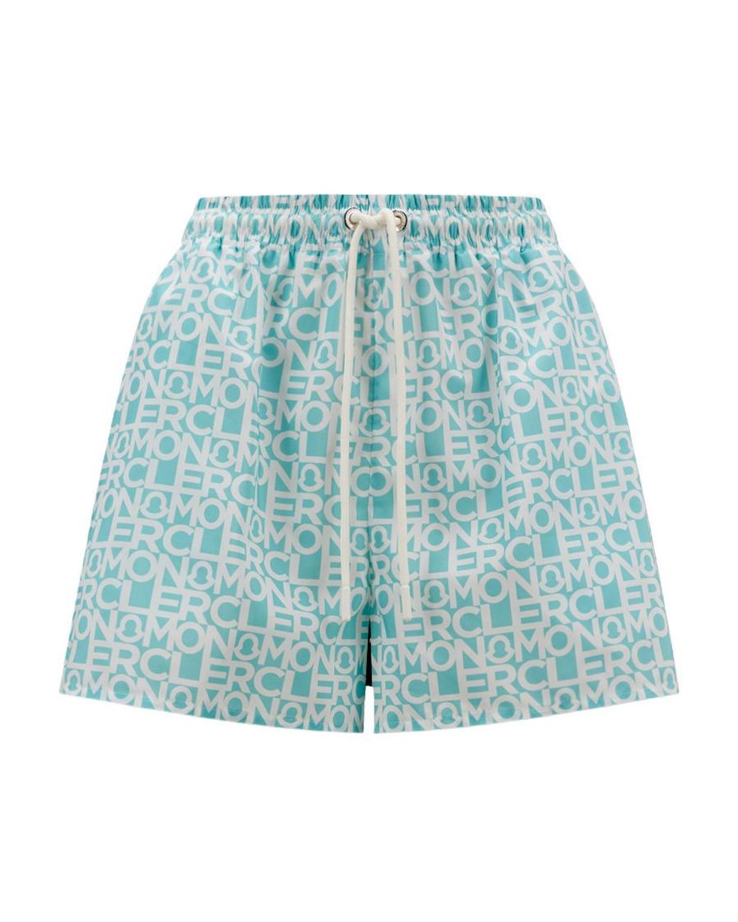 Moncler Blue Logo Print Shorts
