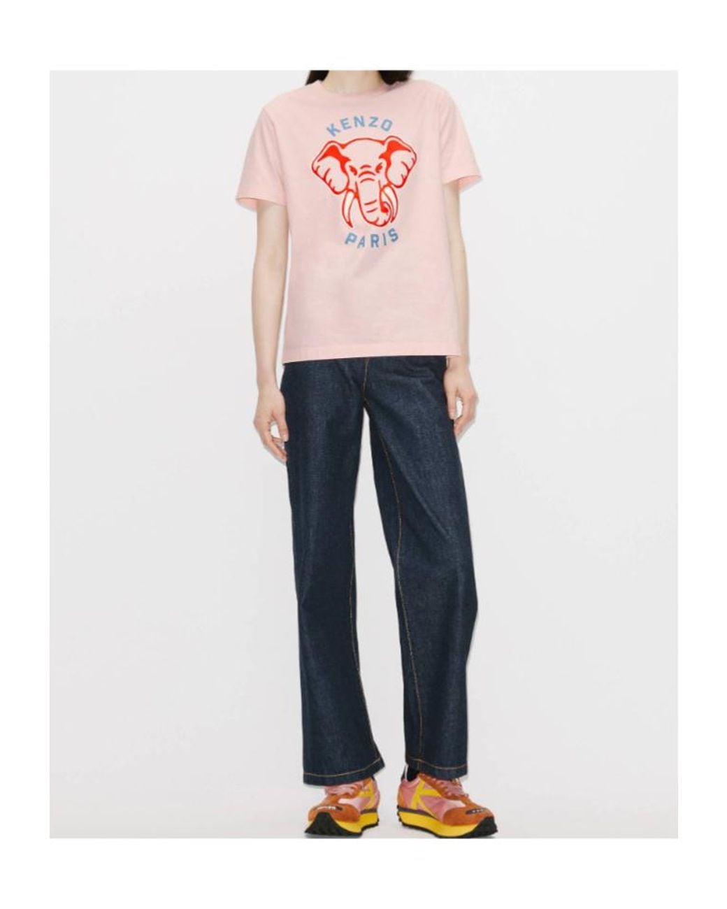 KENZO Pink Loose-Fit Varsity Jungle Elephant T-Shirt