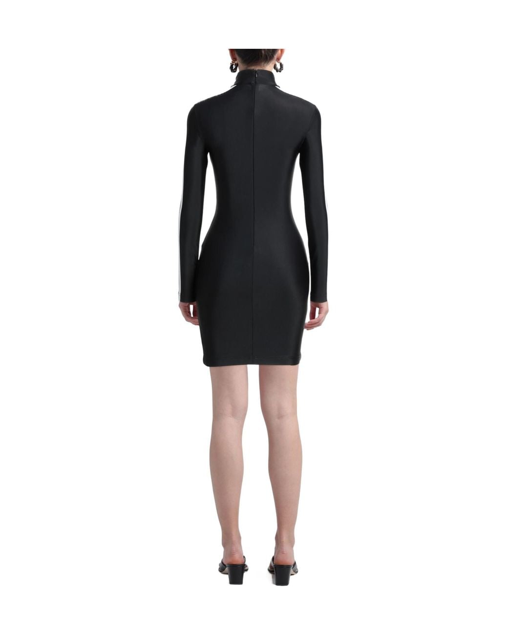 Balenciaga Black Turtleneck Bodycon Long-Sleeve Dress