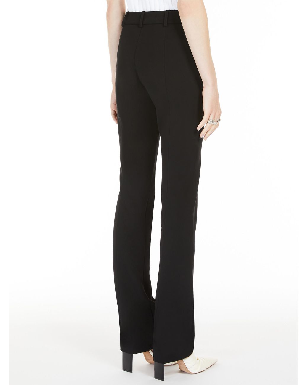 Sportmax Black Hose Straight Leg Pants