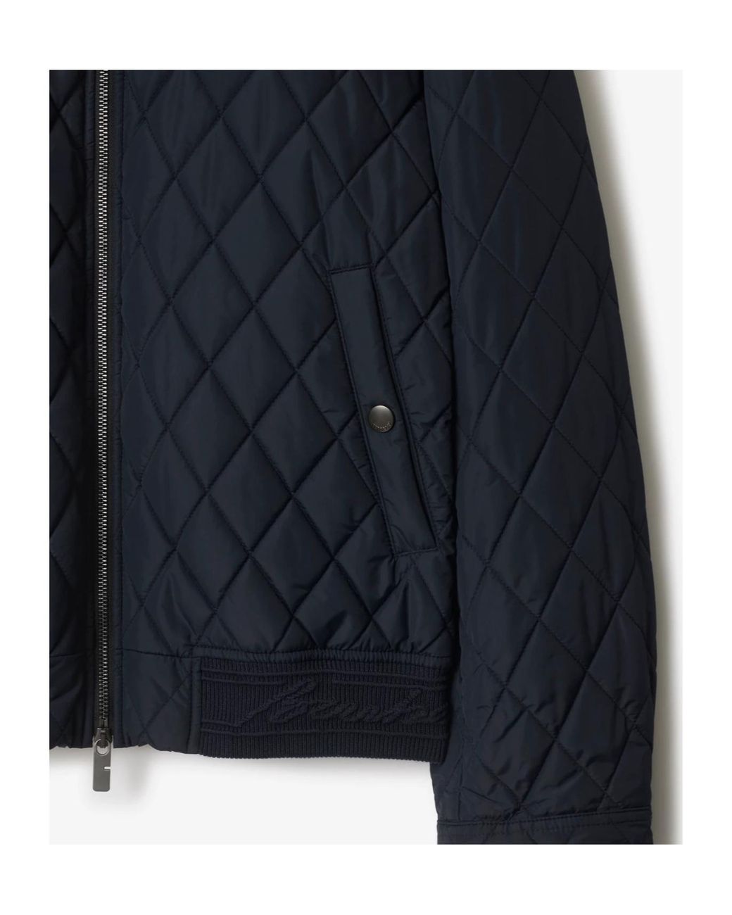Burberry Blue Quilted Zip-Up Jacket for men