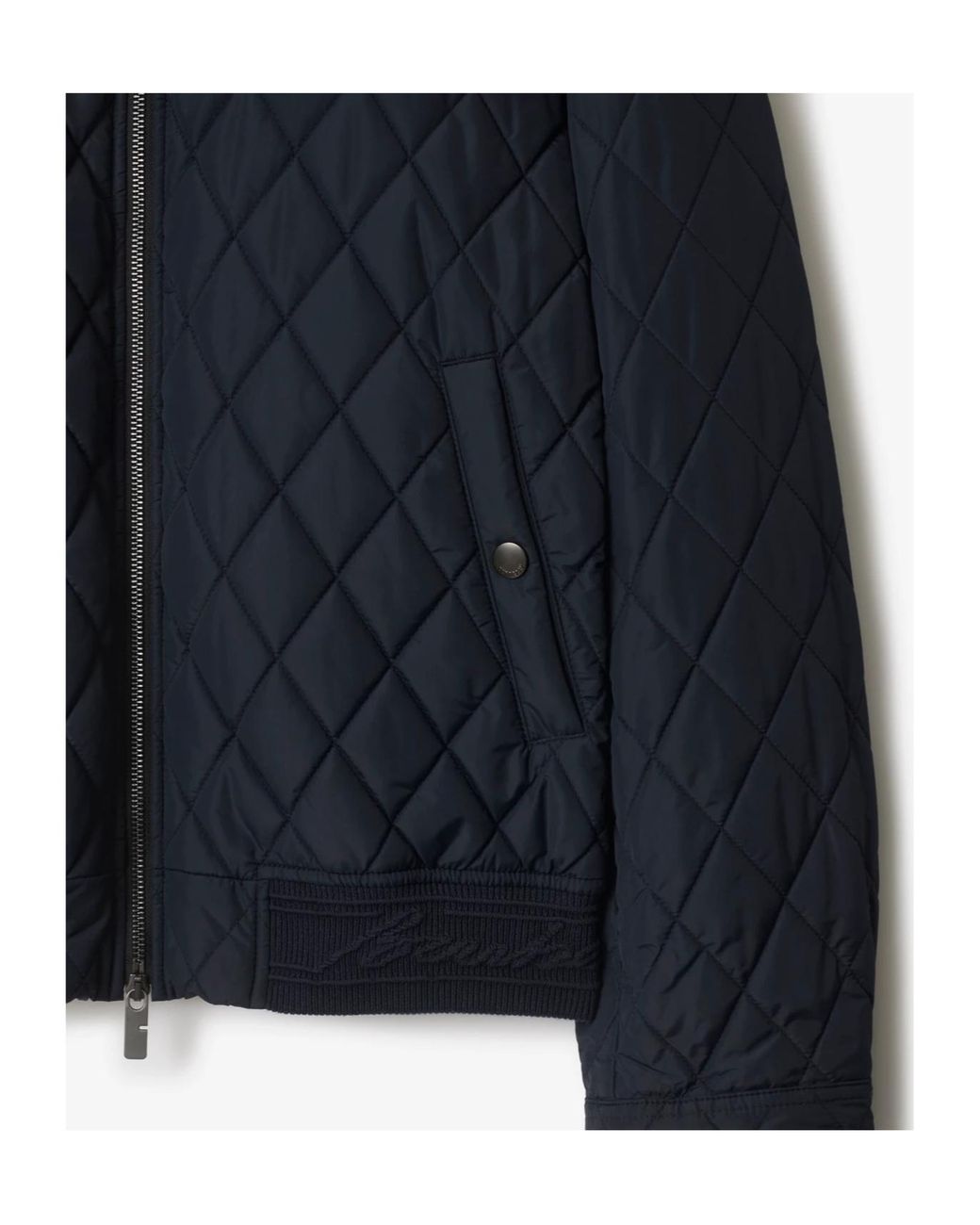 Burberry Blue Quilted Zip-Up Jacket for men