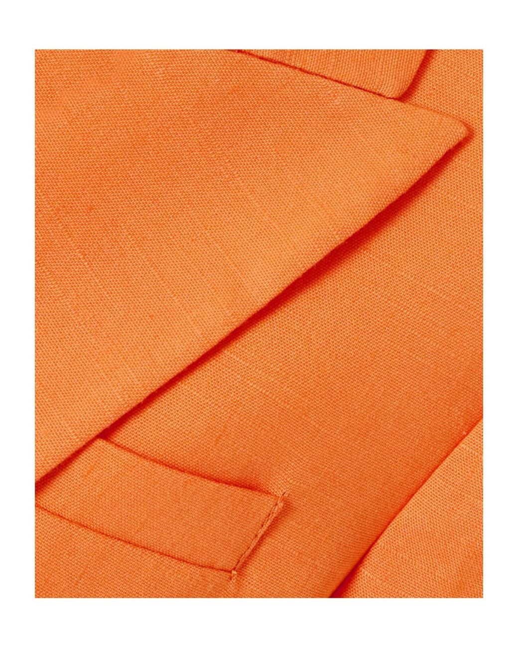 Veronica Beard Orange Bexley Linen-Blend Blazer