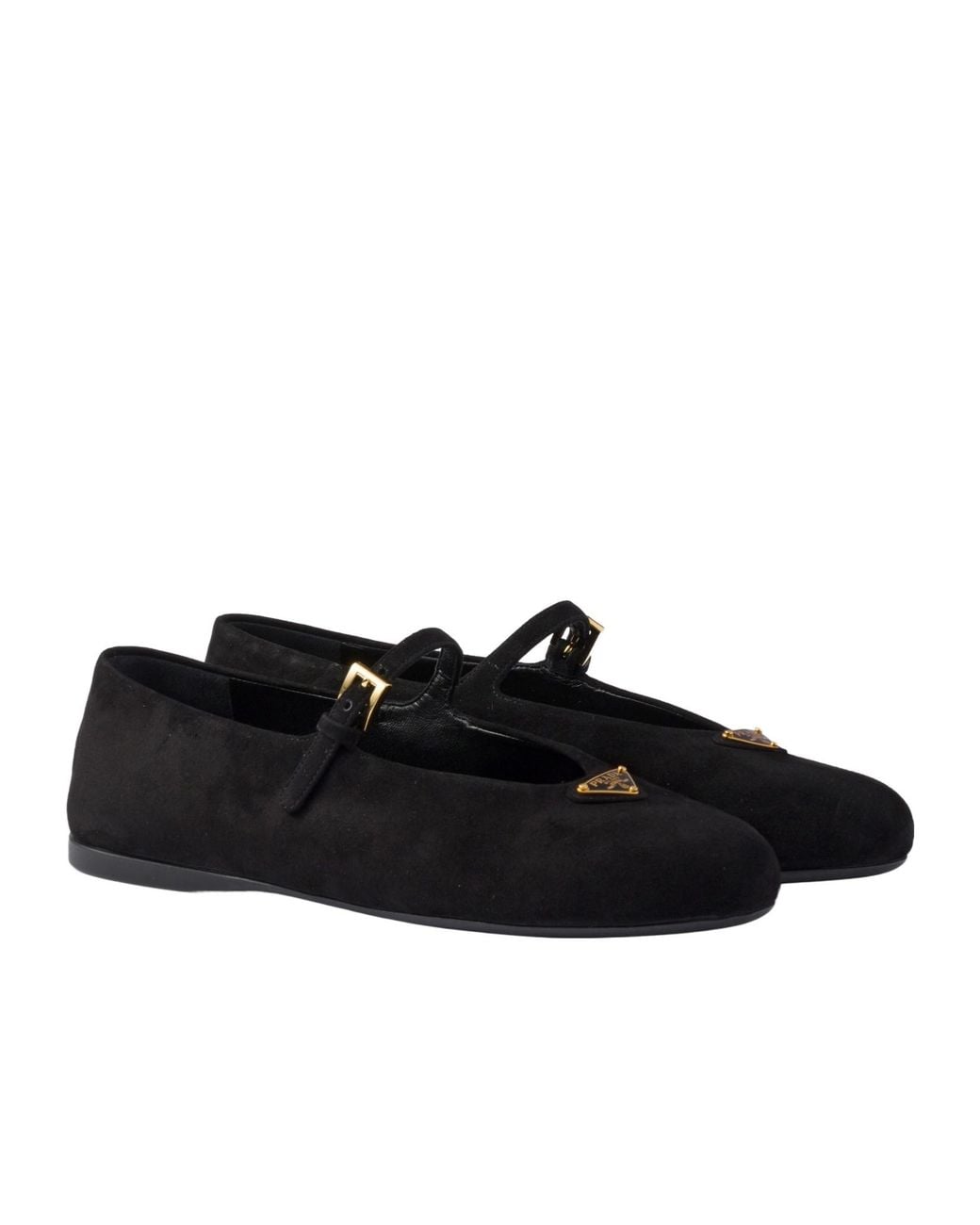 Prada Black Suede Ballerinas