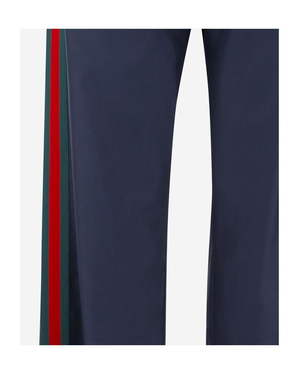 Gucci Blue Web Detailed Poplin Pants