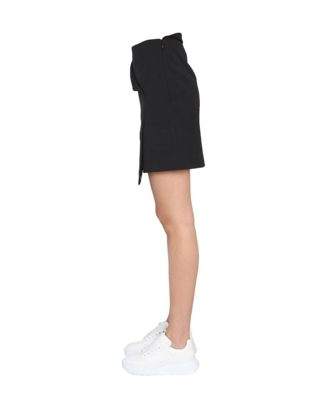 McQueen Black Asymmetrical Skirt