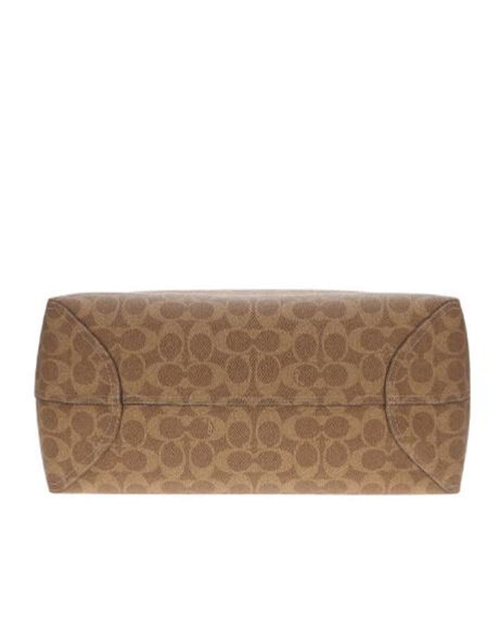 COACH Brown Logo Print Tote Bag