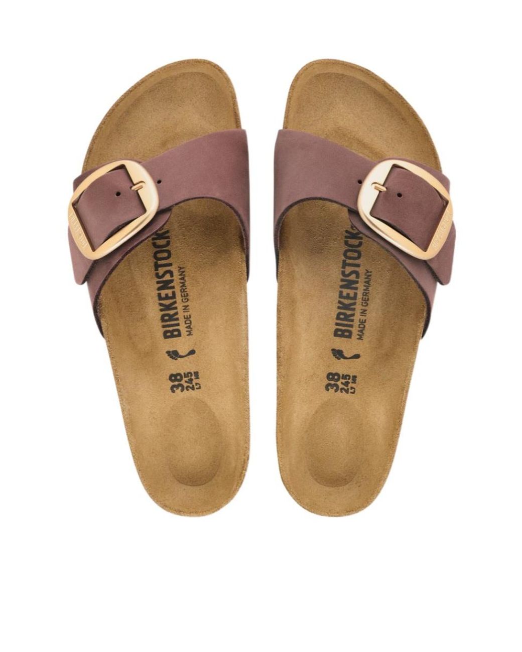 Birkenstock Brown Madrid Big Buckle Slides for men
