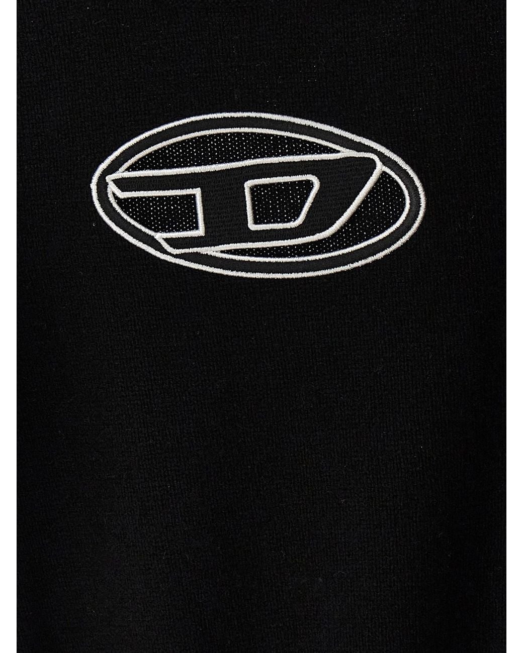 DIESEL Black M-Areesa Logo Embroidered Crew Neck Jumper