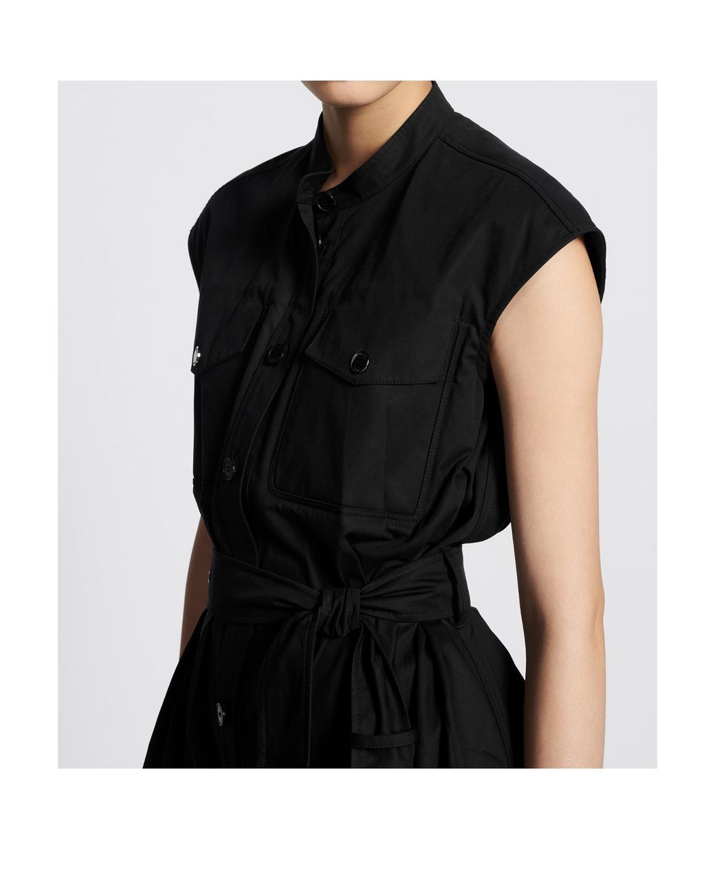 Dior Black Short Dress In Cotton Gabardine