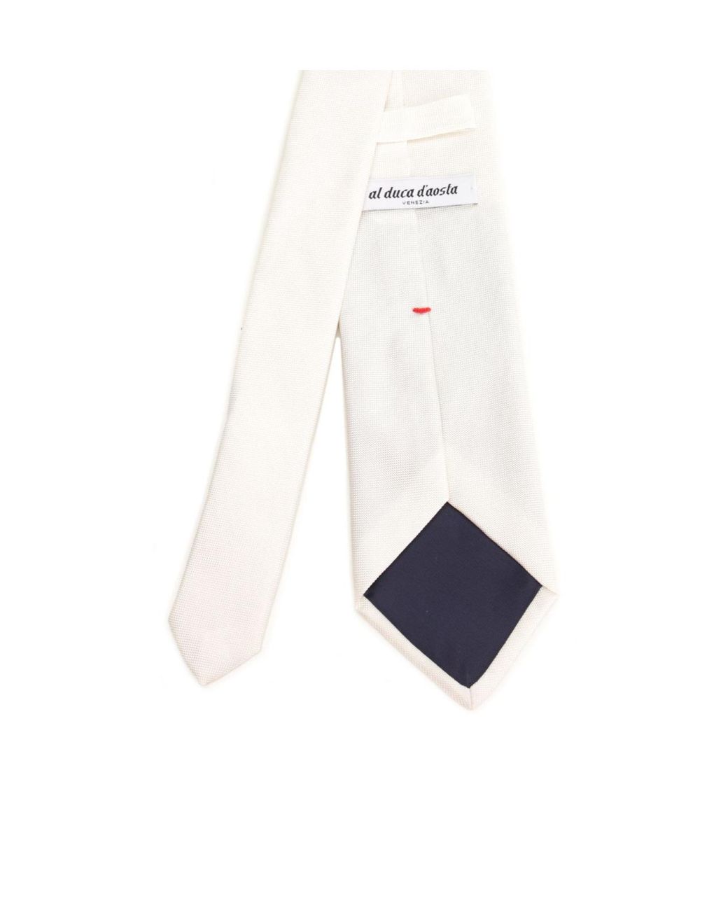 Al Duca D'aosta White Pointed-Tip Tie for men