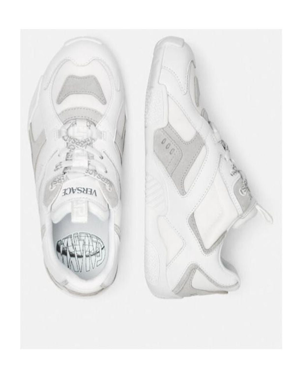 Versace White Galaxia Lace-Up Sneakers