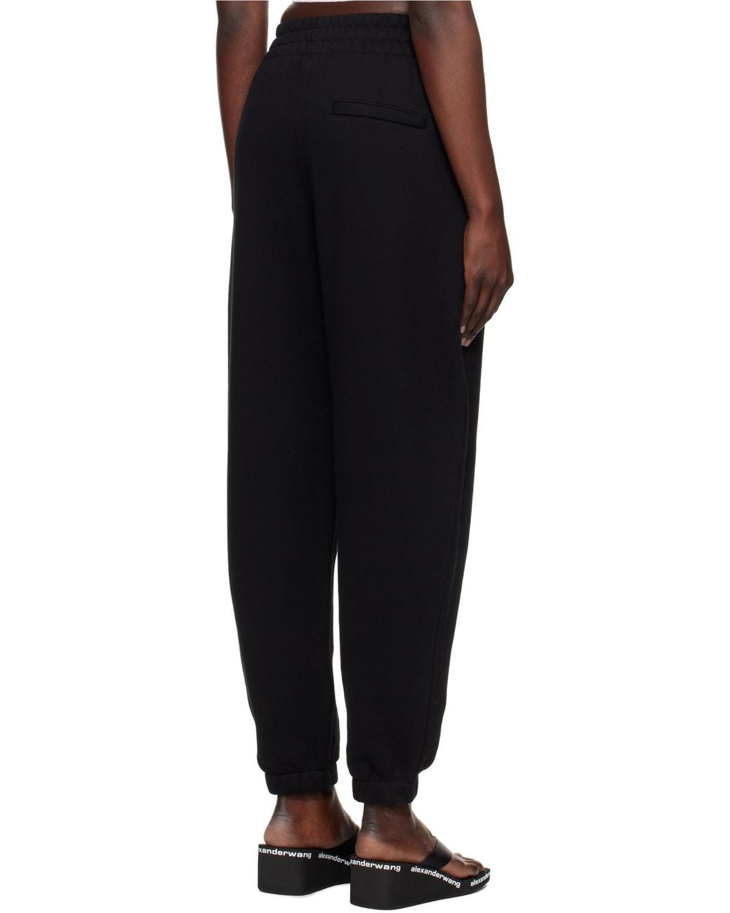 T By Alexander Wang Black Logo Cuffed Joggers