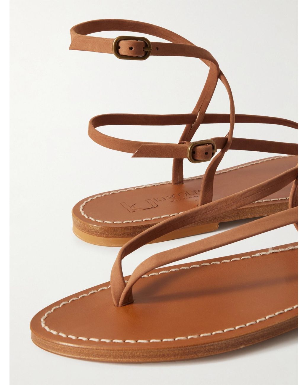 K. Jacques Brown Abako Leather Sandals