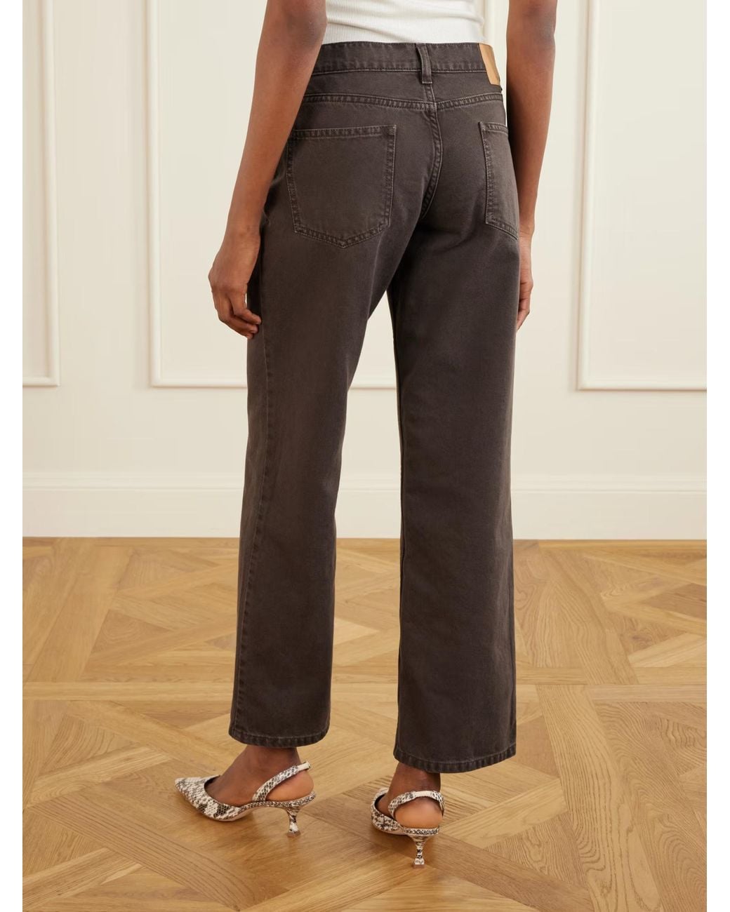Magda Butrym Brown Mid-Rise Straight-Leg Jeans