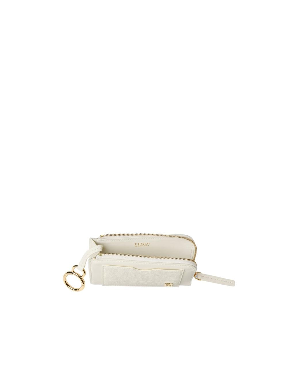 Fendi White Ff Card Case Pouch