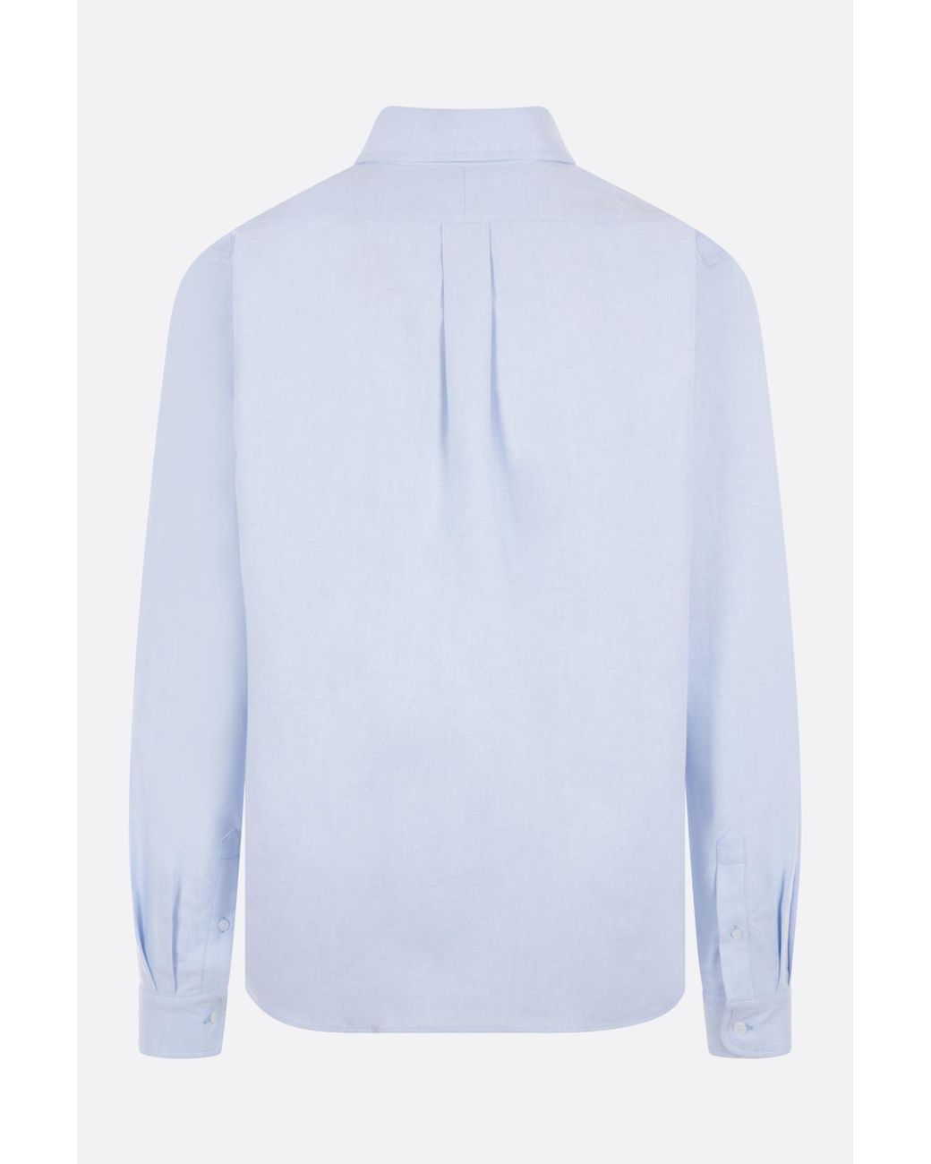 KENZO Blue Boke Flower Logo Embroidered Buttoned Shirt for men