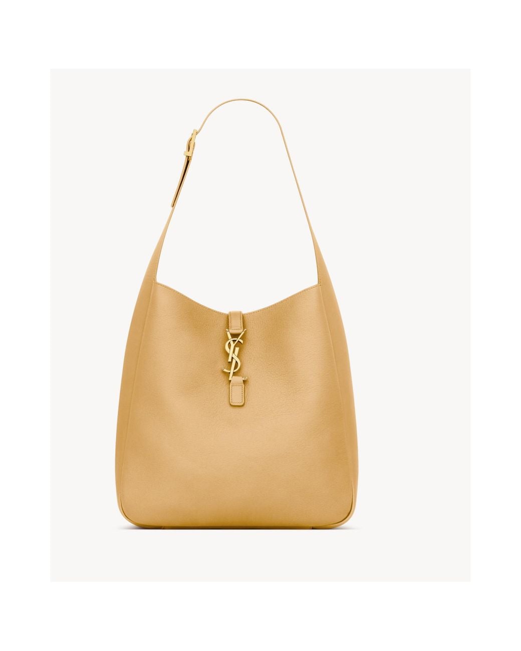 Saint Laurent Natural Le 5 À 7 Logo Plaque Large Shoulder Bag