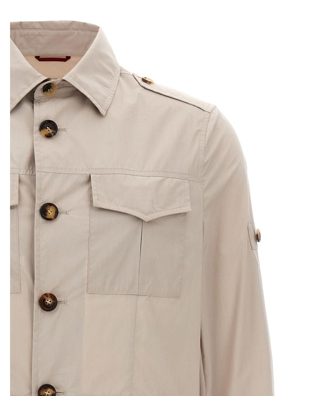 Brunello Cucinelli White Multi-Pocket Jacket for men