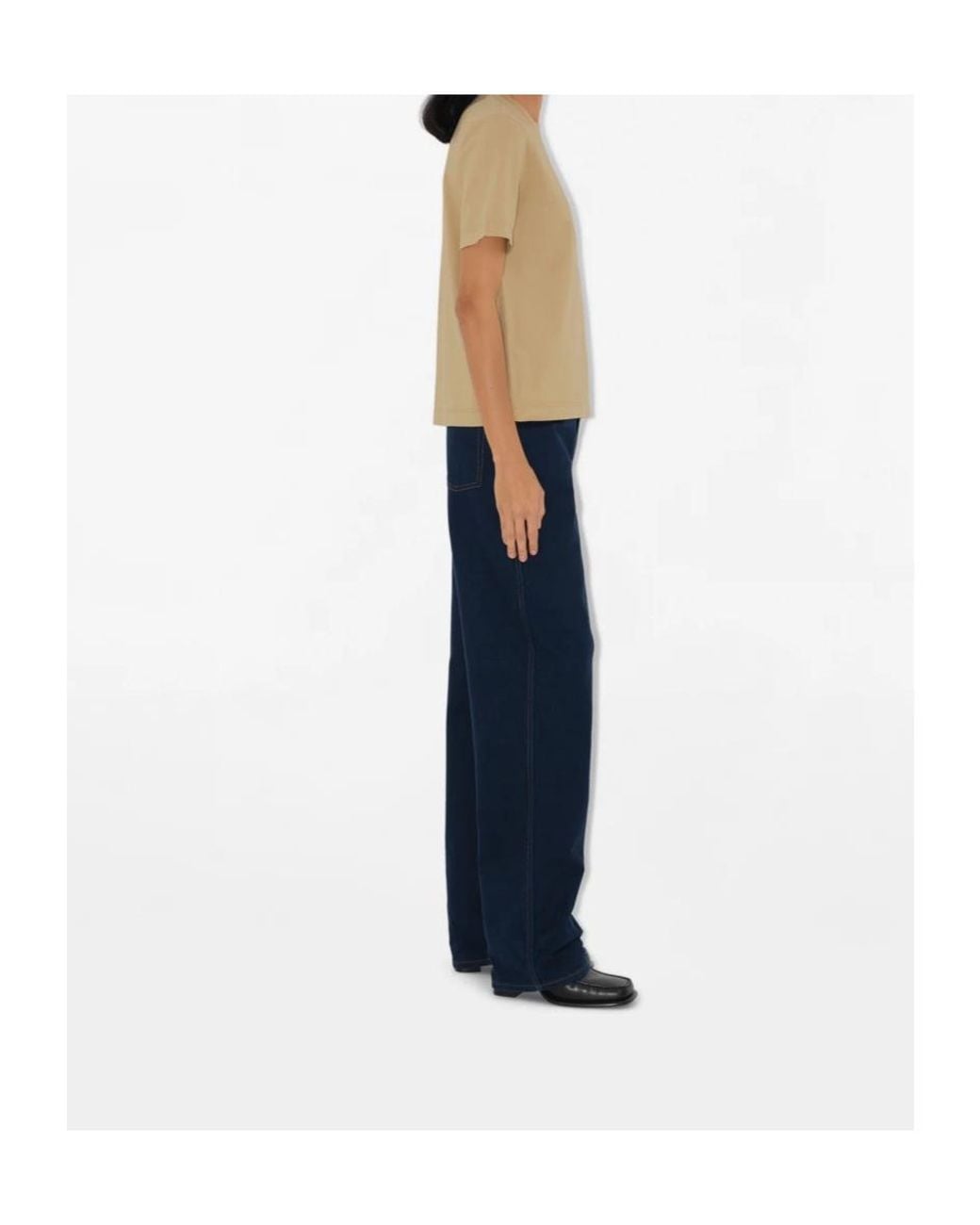 Burberry Natural Logo-Embroidered Crewneck T-Shirt