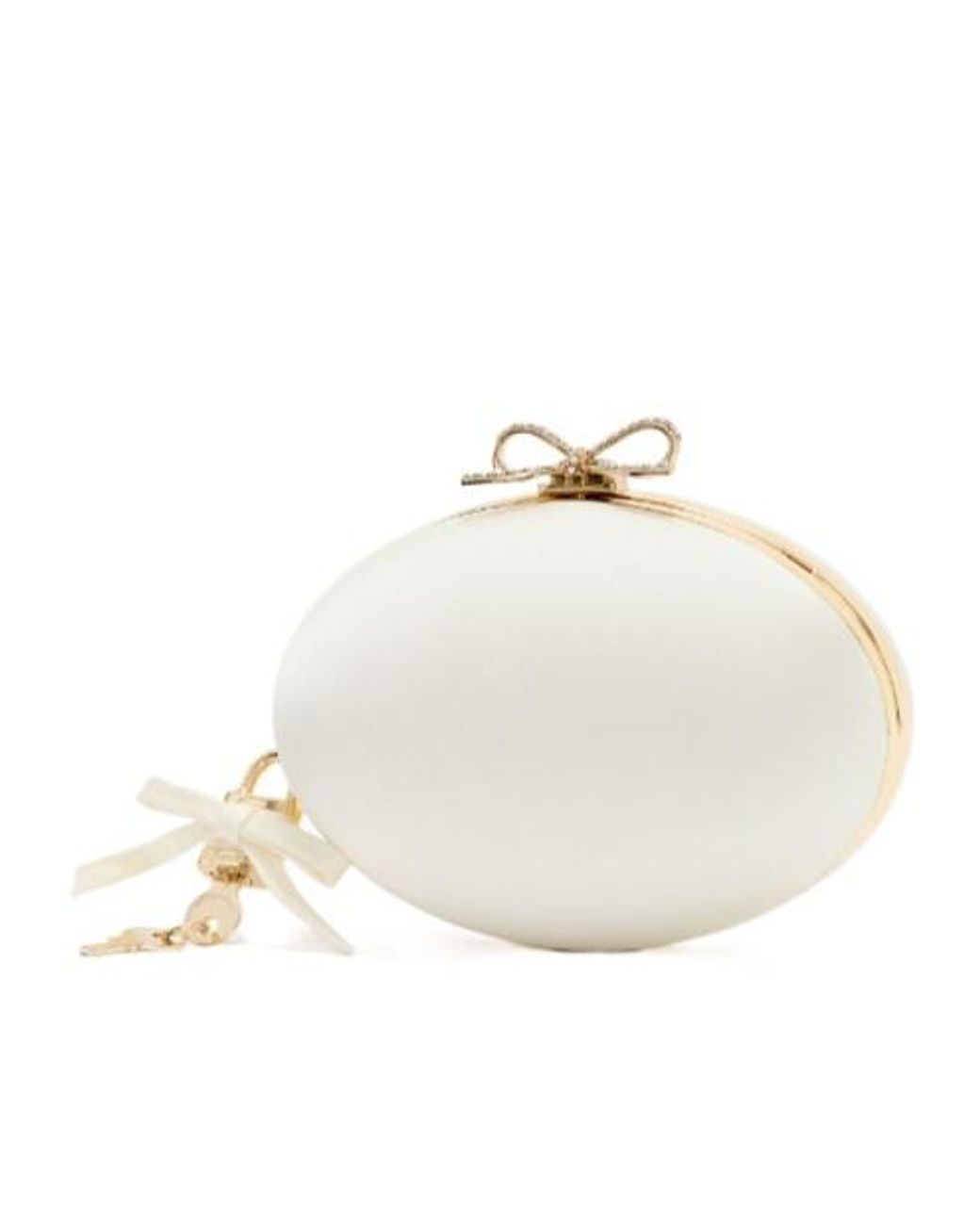 Self-Portrait White Oval Chain Clutch Bag