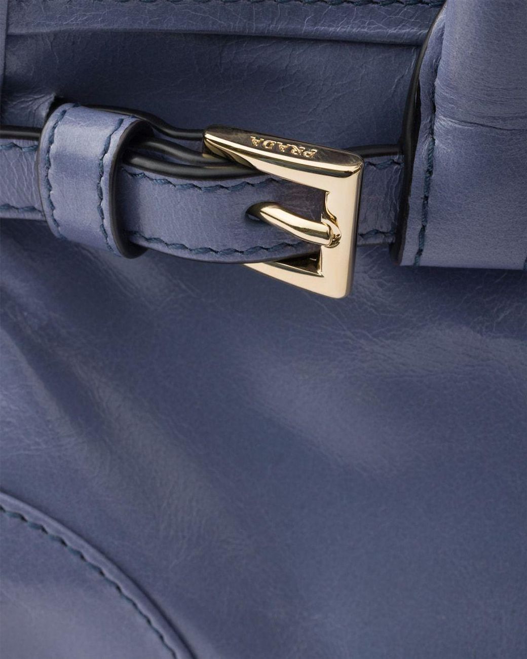 Prada Blue Bonnie Leather Mini Handbag
