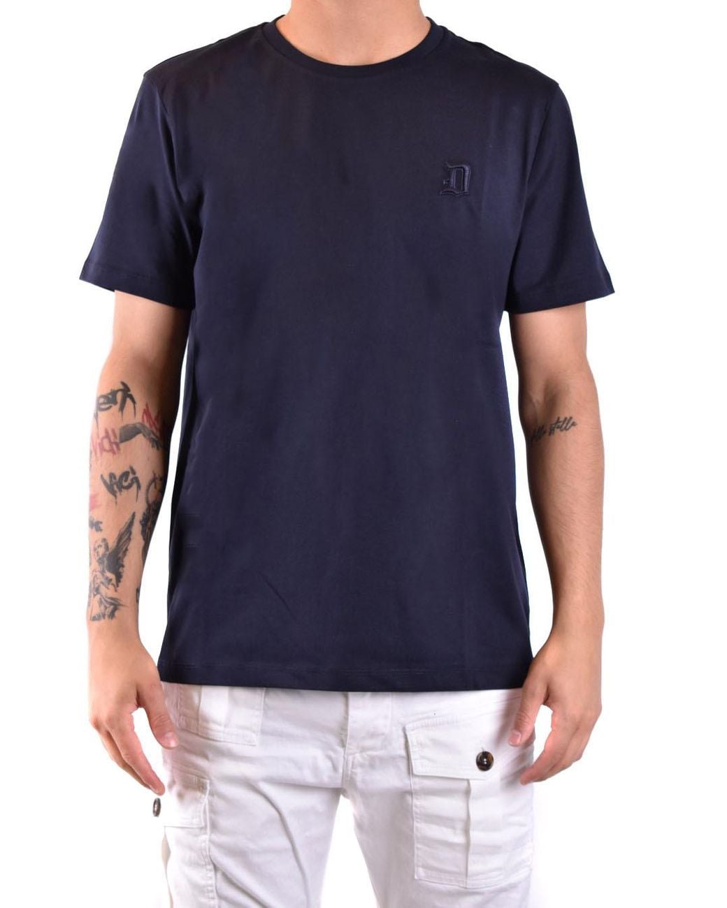 Dondup Blue Crew Neck T-Shirt for men