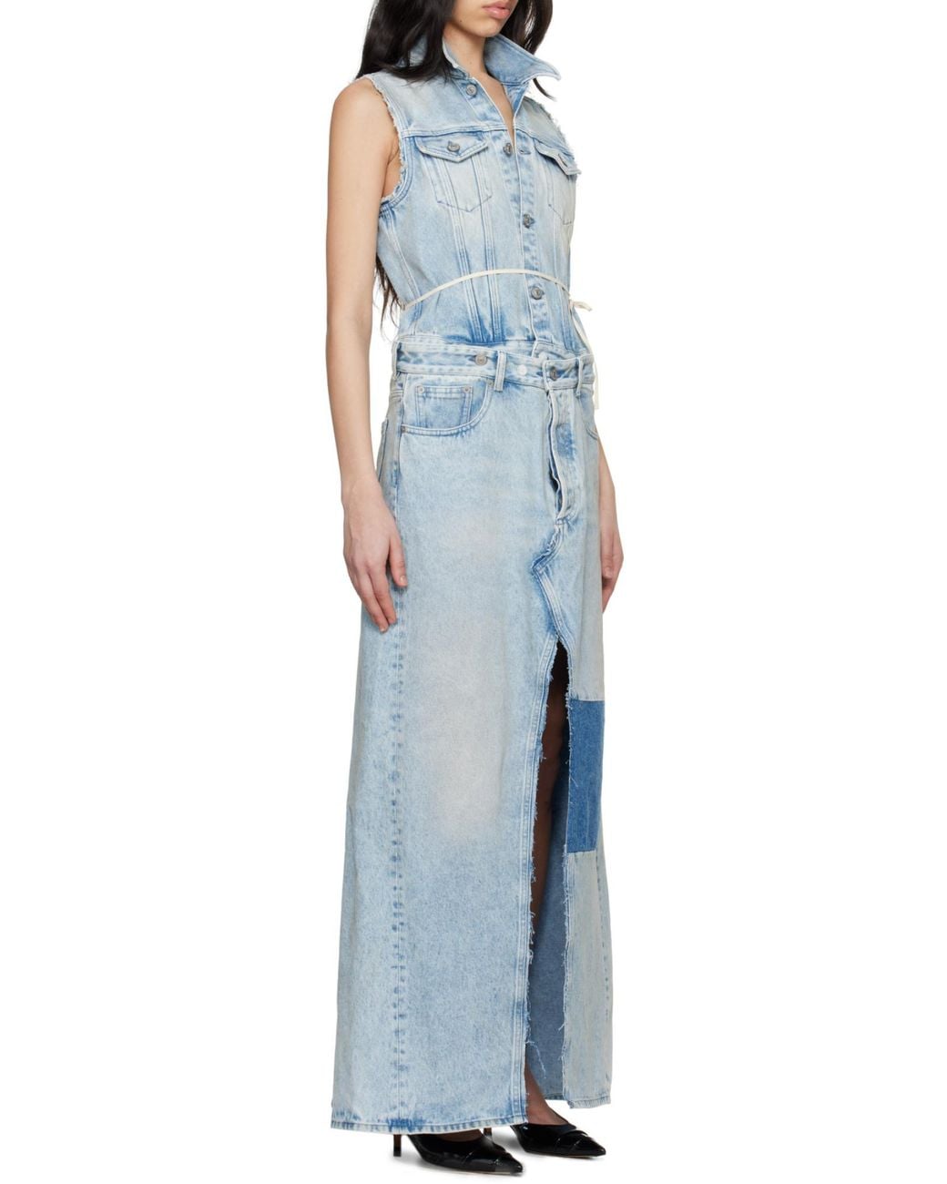 MM6 by Maison Margiela Blue Sleeveless Denim Maxi Dress