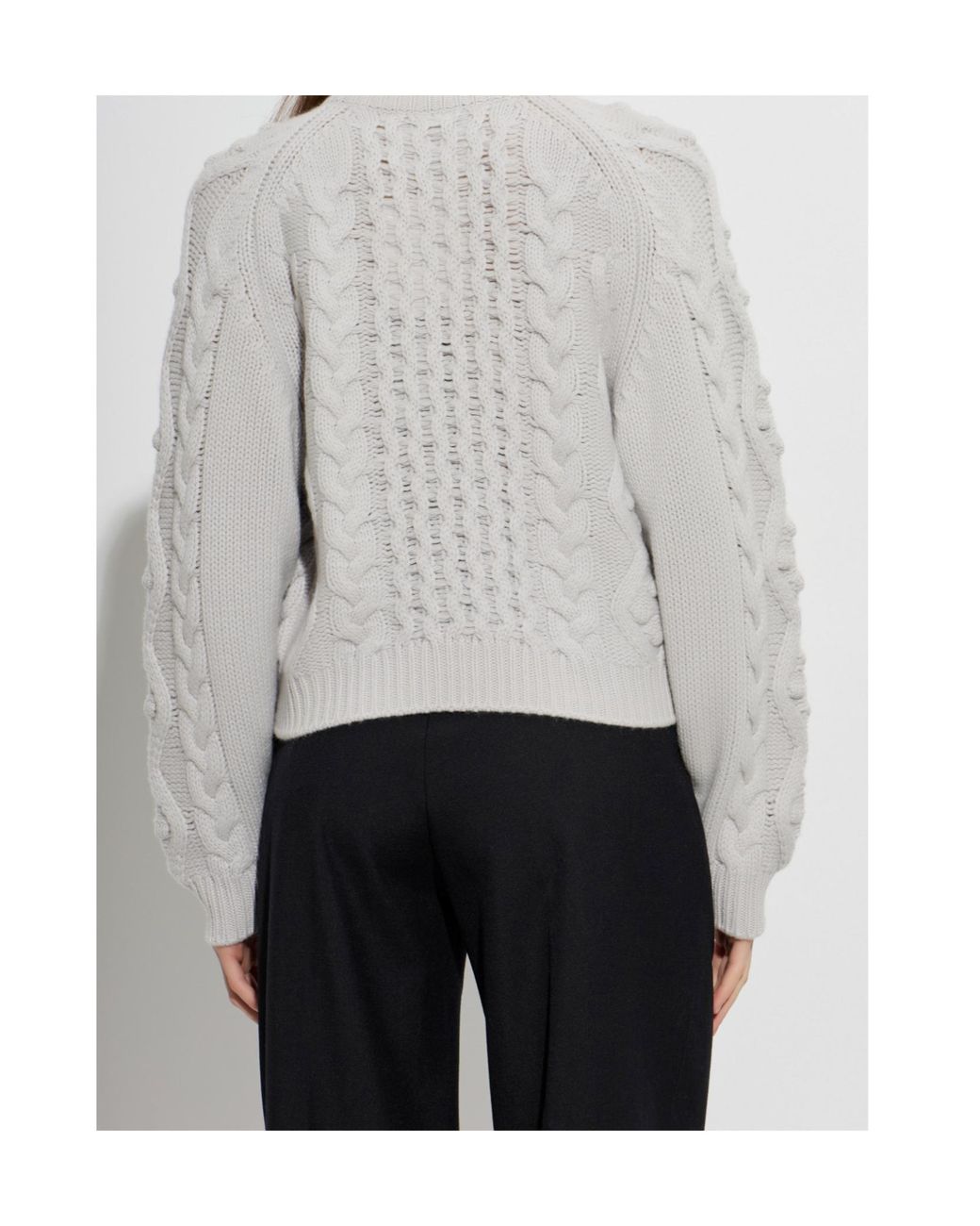 Lisa Yang Gray Winroe Cable-Knit Cardigan