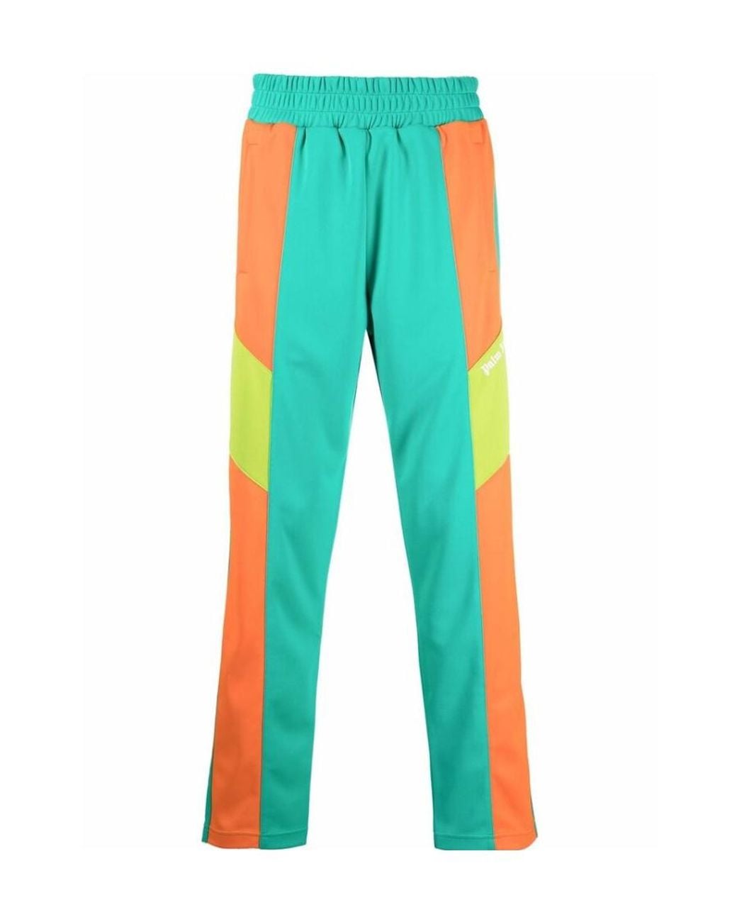 Palm Angels Blue V Colorblock Track Pants Forest W for men