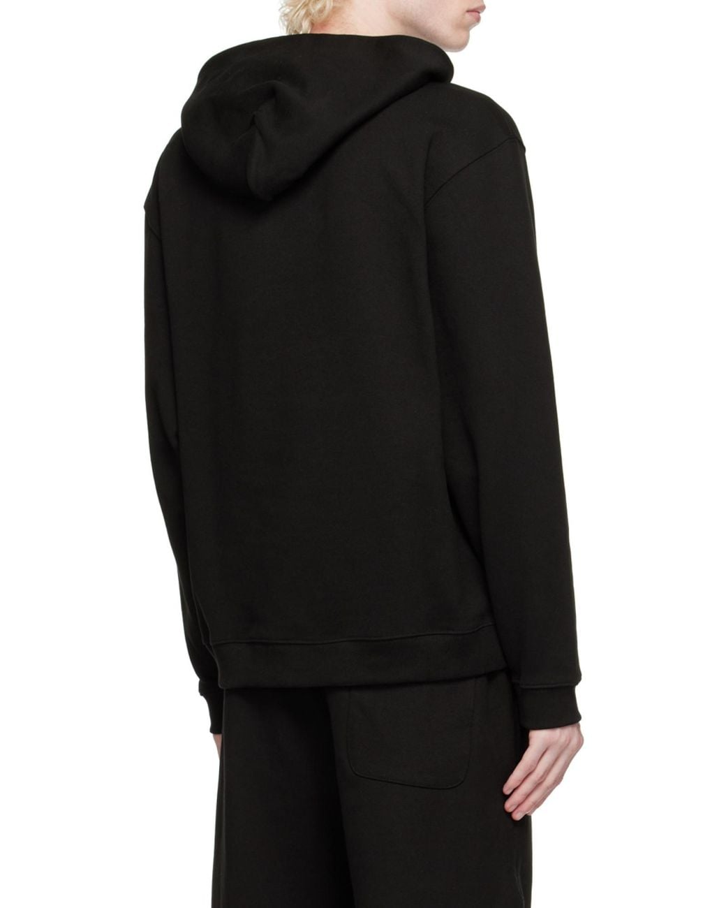 KENZO Black Paris Logo Patch Hoodie for men
