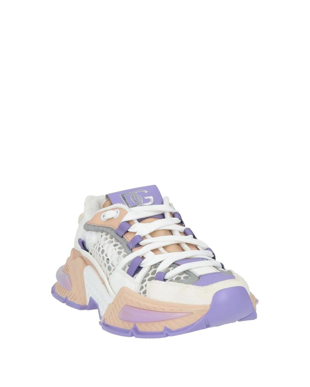Dolce & Gabbana White Multi-Colored Platform Sneakers