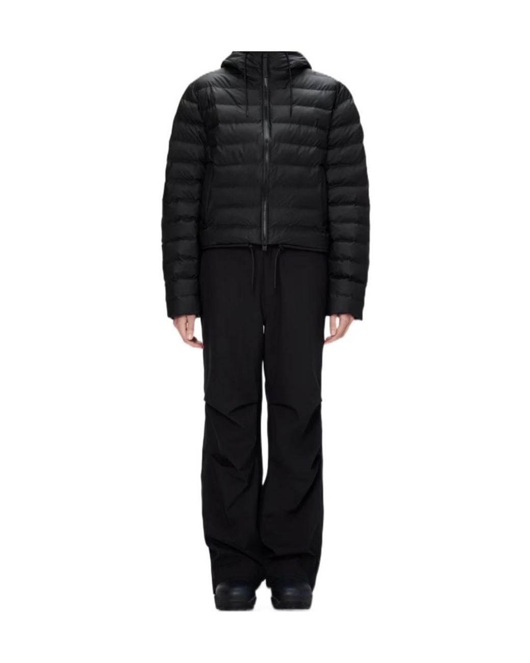 Rains Black Lohja Short Puffer Jacket